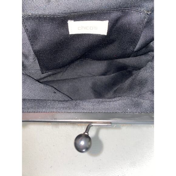 Chico's Brown Faux Fur Velvet Feather Kisslock Chain Strap Y2K Aesthetic Bag - Picture 5 of 5